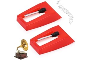 Greoer 2 Pieces Record Player Needle, Turntable Diamond Replacement Stylus Needles, Needles for Vinyl Record Player