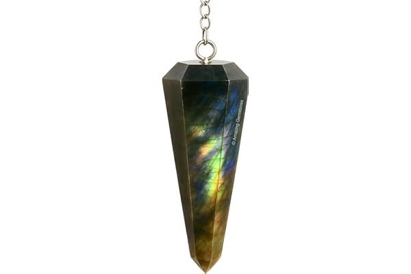 Pendule en cristal de Labradorite - Cristaux de guérison certifiés pour la méditation et l'équilibrage des chakras - Cristal de Labradorite authentique pour les pratiques de bien-être spirituel
