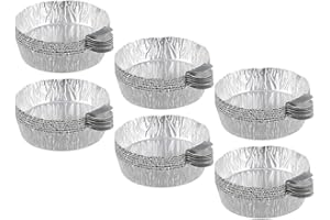 HOMSFOU 50pcs Aluminum Foil Weighing Trays Disposable Sample Weighing Boats for Lab Use Capacity High Temperature Resistant Stackable Design for Dry Powder and Liquid Measurements