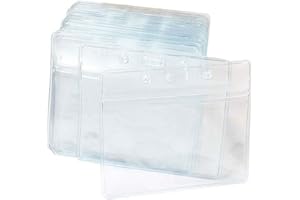 Fushing Clear Plastic Horizontal Name Tag Badge ID Card Holders (200)