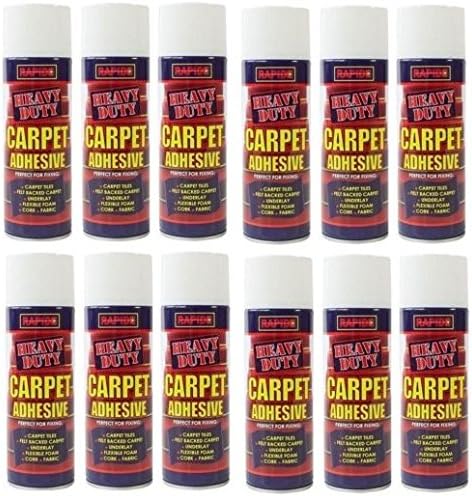 Heavy Duty Carpet Adhesive Spray Glue Craft Tiles Fabric Underlay Bond 500ml New (PACK OF 12)