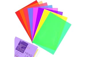 Jouseer 8 Pieces A4 Colour Overlay For Dyslexia, Dyslexia Coloured Overlays for Reading Aids, Visual Stress, Irlens Syndrome, and ADHD(8 colors, A4)