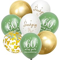 Decoratie 60e verjaardag vrouw man, Eucalyptus 60e Happy Birthday decoraties Servetten lantaarn tafeldecoratie confetti ballon groen goud, decoratie mannen vrouwen (60e verjaardag