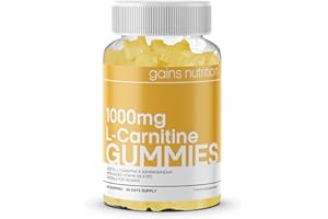 GAINS NUTRITION GN Acetyl L Carnitine Gummies | 60 L-Carnitine Gummies for Men & Women - 1000mg Acetyl-L-Carnitine per Serving with Ashwagandha, Vitamins B6, B12 | Mango Flavour, Non-GMO & Suitable for Vegans