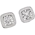 CHAKAE 1pair Square Shape Rhinestone Buttons Sewing Decorative Buttons ...