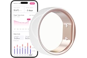 FEMOMETER Anillo inteligente para seguimiento de la fertilidad y la ovulación, sensor portátil de control de temperatura con aplicación de sincronización automática (Talla 7)