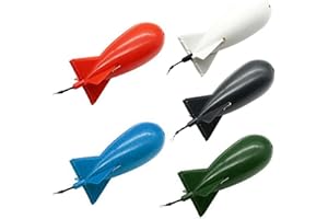 Ecoticfate 5 Pièces Mangeoires pour Pêche, Lanceur D'appâts Portable PP Mangeoire Carpe GranBombe Flotteur Leurre Porte-appât Mangeoire Pêche Bonne Étanchéité À L'air Outil Nidification