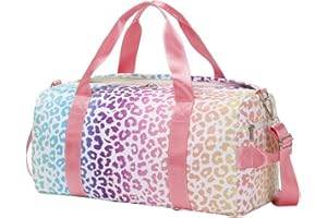 SellerFun Teens Women Travel Bag Girls Gym Duffle Bag Sports Ballet Bag with Shoe Compartment(Leopard Print,23 Liters)