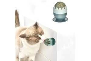 Aucenix Katzenminze Bälle Spielzeug für Katzen,Drehbares essbares Kitty Spielzeug zum Lecken von Katzen,Zahnreinigung Dental Kätzchen Kauspielzeug,Sichere Katzenwand Leckereien für Kätzchen (Grün)