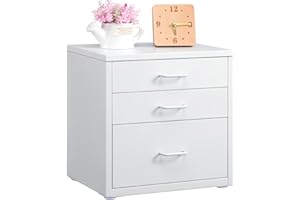 HollyHOME - Cajonera de escritorio con 3 cajones, organizador, armarios de archivos verticales para tamaño carta A4, cajón de almacenamiento de metal para oficina en casa, montaje propio, blanco