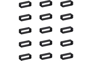 FuzlPnag 15 PCS Silicone bracelet De Montre boucle,Boucles de Rechange en Caoutchouc Siliconé, 20 mm Boucles de Bracelet,Passant pour Bracelet de Montre, pour Femme Homme Enfant(Noire)