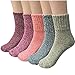 Produktbild TKSTAR 5 paar Socken Damen Socken Wolle Socken Weihnachten Socken Damen Socken Mädchen Socken Warme Winter Socken Weiche Bunte Farbe JU-C6123