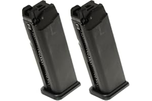 AIRSOFT WEBSITE Airsoft Softair Ausrüstung 2pcs 25rd Gas Mag Magazin für G17 Serie GBB Pistole Schwarz