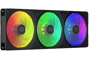 Cooler Master MasterFan SF360R Ventilador y Caja ARGB, Marco Cuadrado Fácil de Instalar Diseño con Aspas Híbridas, Amortiguador de Vibraciones Acolchado e Iluminación ARGB Personalizable,Marco 360mm