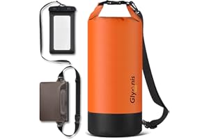 Glymnis Bolsa Estanca Impermeable Bolsa Impermeable 5 L/10 L/20 L con Bolsa Cintura para Rafting Kayak Playa Senderismo Esquí Pesca Escalada y Camping