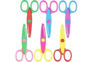 TXERFOLG Set di 6 Forbici da Carta per Bambini Colorato Decorativo Edge Scissor Set Utilizzato per Bordi Fotografici Taglio di Carta per Bambini Design Creativo