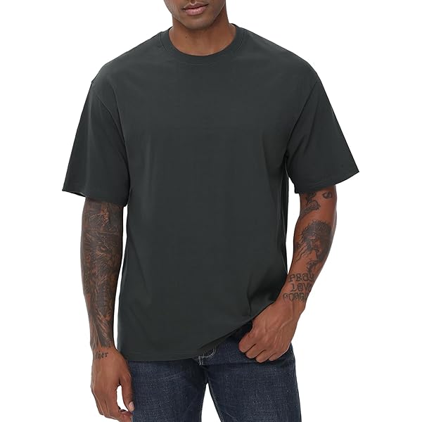 Oversized T-Shirt Herren Baumwolle - 3/4 Ärmel Streetwear Basic