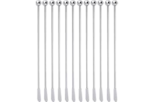 QUEERELELE 12 pezzi Agitatori Bastoncini Cocktail inox Bastoncini Swizzle Cocktail Agitatori Agitatori in metallo cocktail Metallo Martini Pick per piccoli snack martini Frutta Panini Spiedino party silver