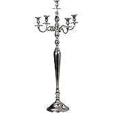 Candelabro A 5 Luci Col. Oro H. 40 Cm In Acciaio