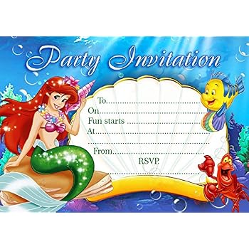 10 Inviti Per Festa Di Compleanno Little Mermaid Per Bambini