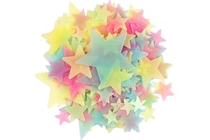 OUTUS 249 Pezzi Stelle Luminose Colorate Si Illuminano al Buio Adesivi per Decor Murali in Plastica Fluorescente Nottilucenti Decal Murale per Camera da Letto Bambini Arte Stanza Casa