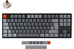 Keychron K8 Wireless Bluetooth/USB Wired Mechanical Keyboard, Hot-swappable Tenkeyless 87 Keys ISO-UK-Layout RGB LED Backlit Gateron Brown Switch N-Key Rollover, Aluminum Frame for Mac and Windows