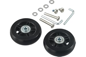 Yuanpgky Lot de 2 roues de rechange multi-usages pour valise, valise, patins d'extérieur, roulettes pivotantes en caoutchouc (60 mm x 18 mm)