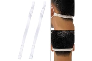 HSAJS Gancho de máscara Ajustable, 2 Extensores de cordón de Cadena de máscara, Relaje Sus oídos, Colgador de Correa de Soporte de máscara con botón Anti-pérdida(Blanco)