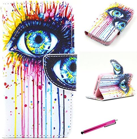 iPhone 4S Case, [Card Holder] JCmax Premium Flip Book Style PU leather Wallet Case Cover and Magnetic Closure for Apple iPhone 4S, with Screen Protector and Stylus -[Tempera Eye]