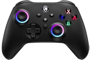 ECHTPower Manette Switch LED, 2025 Upgrade Manette Switch 2 sans Fil Pro Controller avec RGB/Hall Trigger/Bouton Macro/Turbo/Vibration Manette PC Bluetooth avec Switch/OLED/Lite/PC