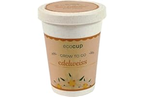 Feel Green Ecocup, Edelweiss, Idée Cadeau (100% Ecologique), Grow-Your-Own/Kit Prêt-à-Pousser, Plantes Dans Coffee Cup 10 x 8 cm, Produit En Autriche
