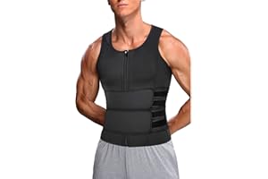 ‎YINHING Yinhing Body Shaping Sauna Weste, Herren Body Shaping Weste, Atmungsaktive Gym Fitness Weste mit Doppelgürtel