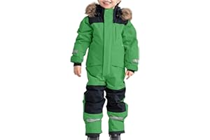 SKAJGL Skioverall Unisex Kinder Winddicht mit Kapuze Schneeanzug Wasserdicht Atmungsaktiv Winteranzug Verdickt Warm Schneeoverall
