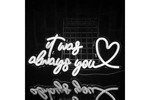 PILOYINDE It Was Always You Letrero de neón para boda, Letrero de neón para colgar en la pared de confesión de compromiso, Letrero de neón personalizado para ambiente romántico, Pared LED de USB