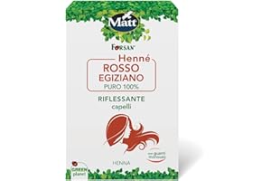 Matt, Henné rouge égyptien, réfléchissant cheveux à base de henné, 100% naturel, idéal pour les cheveux plus forts et brillants, donne des reflets cuivrés, 2 enveloppes unidoses de 50 g