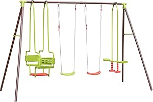 SOULET Portique en Acier 4 agrès Marron et Vert - Malo