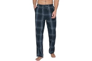 LAPASA Pantalon de Pyjama Homme 100% Coton Léger Bas de Pyjama à Carreaux Vêtements de Nuit & de Détente Maison M38