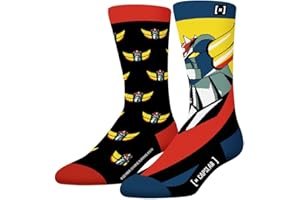 [ X ] CAPSLAB Chaussette Homme Goldorak Coton, 1 Paire de Chaussettes Fantaisie Homme, Édition Limitée et Originale