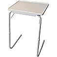 TABLE BUDDY | Adjustable multi position portable folding table mate for dining, workstation, bed tray, work, watch tv, study, outdoor and office furniture (White)