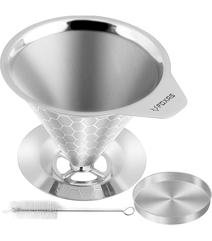 Filtro Metallico HARIO V60 Double Mesh - Per Caffè A Colazione, Acciaio Inossidabile - Foto 4