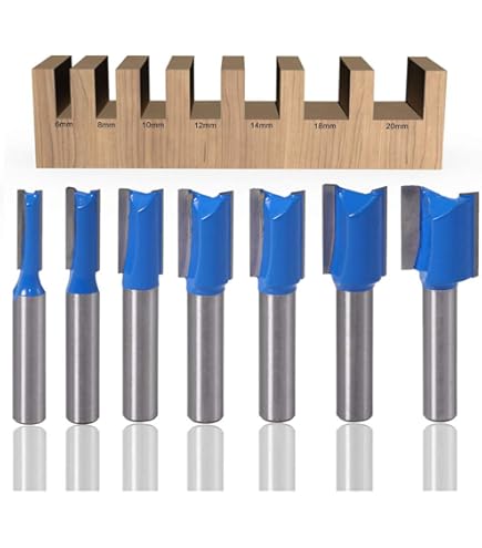 CSOOM 8 mm schacht professionele frees voor bovenfrees, met slagmagneetbits, groeffrees, houtfrees, rechte frees (10 mm