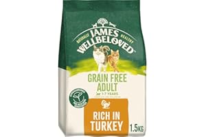 James Wellbeloved Hypoallergenic Dry Cat Food for Adult Cats Grain Free Turkey 1.5 kg