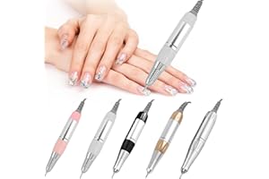 YIBEBE Manipolo Fresa per Unghie Professionale: Macchina Elettrica per Gel Acrilico Lucidatura per Unghie Levigatura di Ricambio Manico - Lima Elettrica per Trapano Strumento per Nail Art (White)