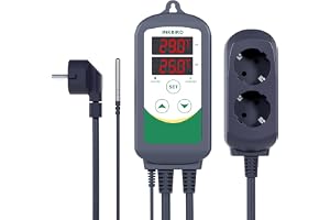Inkbird ITC-308 Digital Temperaturregulator 220V för värme och kyla | Termostatuttag med sensor för Greenhouse Reptil Terrarium Lantbruk