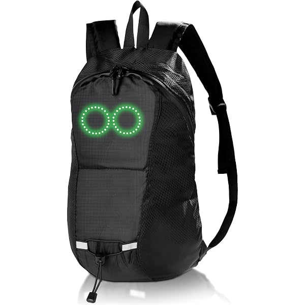 LED Blinker Fahrrad Rucksack 15L Wasserdicht Fahrradrucksack USB Wiederaufladbare Sicherheitslicht Schulranzen Blinkend Fahrrad Rucksack Fahrradtasche Mit Kabelloser Fernbedienung Für Fahren Bei Nacht Sport & Freizeit