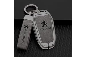 VOLBOZ Coque de Clé de Voiture pour Peugeot 4008 2008 5008 308 408 508L 3008, Étui de Protection pour Clé de Voiture, Housse pour Clé De Voiture, Porte-ClÉS de Voiture Portable Accessoires,A Grey