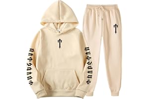 BFTHWY Costumes Garcon Mode Sport Imprimé Doux Loose Tenue à Capuche Multipoche Manche Longu Tenue Garcon Gala Grande Taille