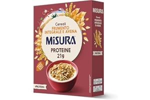 Misura Protein Fiocchi di Cereali Proteici con Frumento Integrale, Riso e Avena - Ricchi di Proteine e di Fibre, Packaging in Carta Certificata FSC, Confezione da 320 g