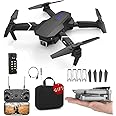 CATBL Foldable Remote Control Drone with Camera HD Wide Angle Lens Optical Flow Positioning with 1800Mah Battery WiFi FPV 4-Axis Camera with Dual Flash Lights
