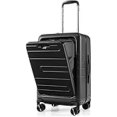 GOPLUS Equipaje De Mano De 20” con Bolsillo Frontal, Equipaje De Viaje con Ruedas Y Puerto De Carga USB Externo, Mesa Expandi